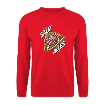 Salad Everything – Chemise Kebab drôle - Sweat-shirt Unisexe - rouge - Devant - Alina (178cm) & Michal (187cm)