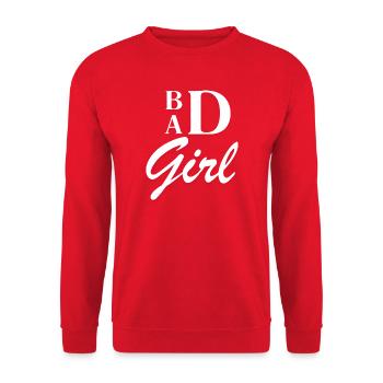 Bad Girl weiß - Unisex Pullover - Rot - Vorne - Alina (178cm) & Michal (187cm)
