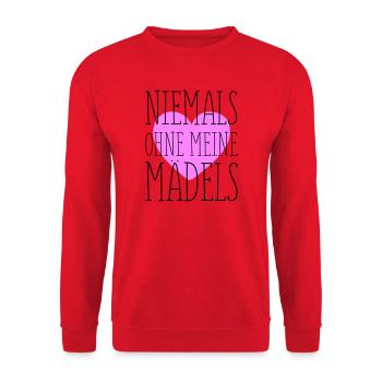 My Girls' Heart in Pink - Unisex Sweatshirt - red - Front - Alina (178cm) & Michal (187cm)