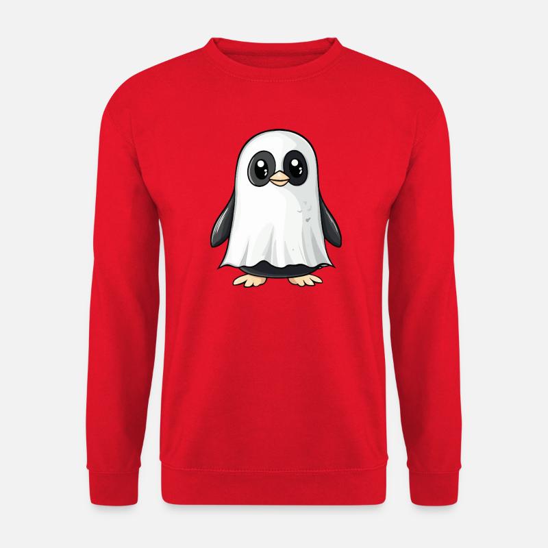 Pinguin Halloween Geist - Unisex Pullover - Rot
