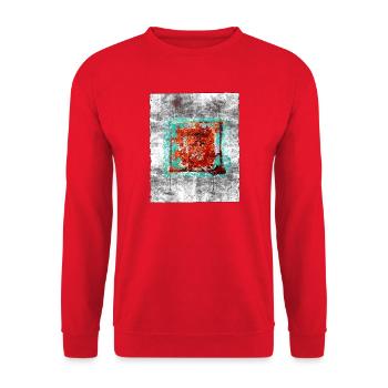 Rust square on grey texture - Unisex Sweatshirt - red - Front - Alina (178cm) & Michal (187cm)