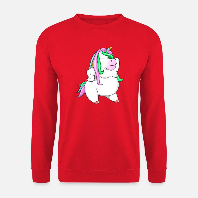Fettbolzen-Einhorn-Regenbogen-Pummel-Einhorn-Stolz - Unisex Pullover - Rot