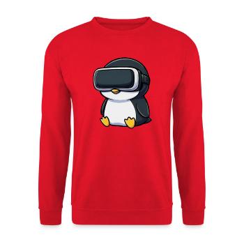 Joueur de dessins animés Joueur du Pingouin mignon - Sweat-shirt Unisexe - rouge - Devant - Alina (178cm) & Michal (187cm)