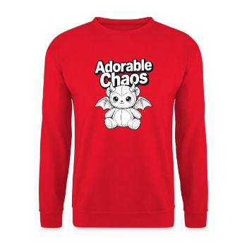Cute Chaos Demon - Unisex Sweatshirt - red - Front - Alina (178cm) & Michal (187cm)