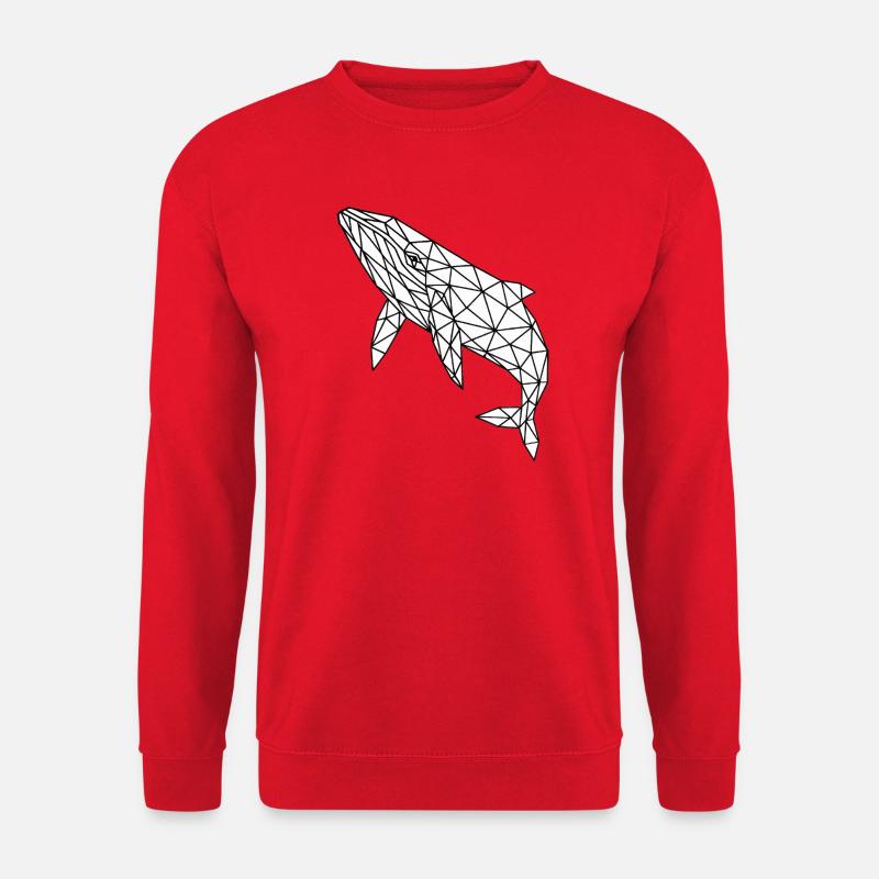 Geometrischer Polygonwal - Unisex Pullover - Rot