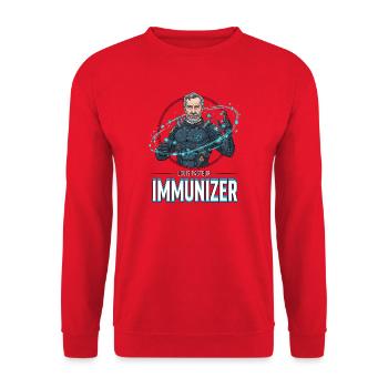 Pasteur-Immunizer-Rüstung - Unisex Pullover - Rot - Vorne - Alina (178cm) & Michal (187cm)