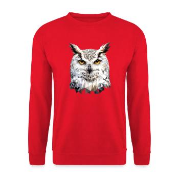 Snowy Owl White Owl Owl Owl Owl Snow Owl - Unisex Sweatshirt - red - Front - Alina (178cm) & Michal (187cm)