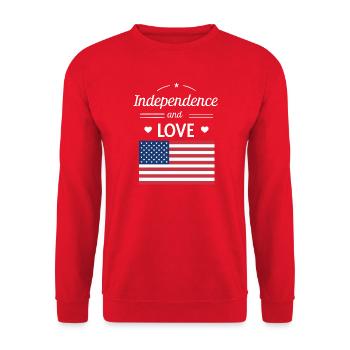 Indépendance et Amour USA - Sweat-shirt Unisexe - rouge - Devant - Alina (178cm) & Michal (187cm)
