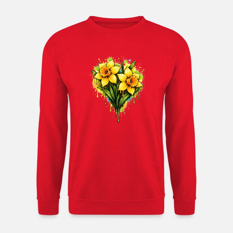 Daffodils in graffiti style - Unisex Sweatshirt - red