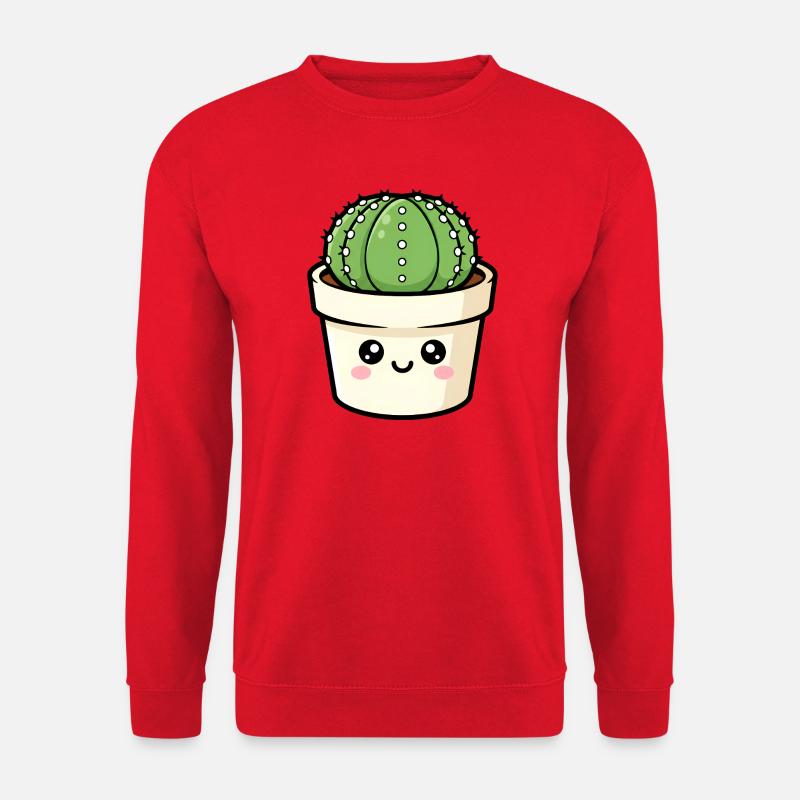 Kawaii-Kaktus im Topf - Unisex Pullover - Rot