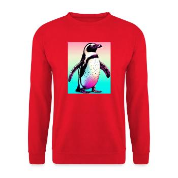 Pinguin - Unisex Pullover - Rot - Vorne - Alina (178cm) & Michal (187cm)