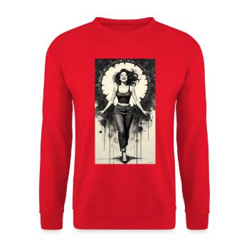 Sirène monochrome et auréole de fer - Sweat-shirt Unisexe - rouge - Devant - Alina (178cm) & Michal (187cm)
