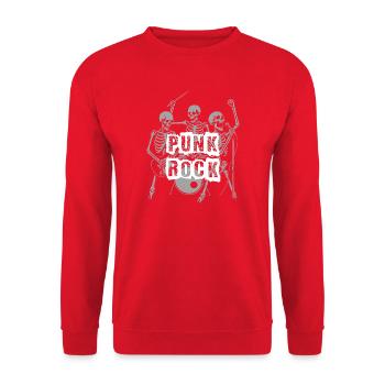 Groupe Squelette Punk Rock - Sweat-shirt Unisexe - rouge - Devant - Alina (178cm) & Michal (187cm)