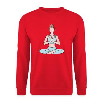 Yoga Woman Meditation Rest Wellness Design - Unisex Sweatshirt - red - Front - Alina (178cm) & Michal (187cm)