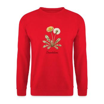 Pissenlit doré – Pissenlit vintage - Sweat-shirt Unisexe - rouge - Devant - Alina (178cm) & Michal (187cm)