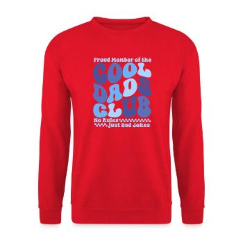 Cool Dads Club - Papa Vatertag Geschenk - Unisex Pullover - Rot - Vorne - Alina (178cm) & Michal (187cm)