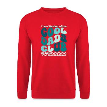 Cool Dads Club - Papa Vatertag Geschenk - Unisex Pullover - Rot - Vorne - Alina (178cm) & Michal (187cm)