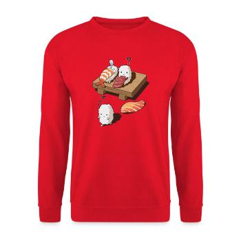 Rêver de sushi - Sweat-shirt Unisexe - rouge - Devant - Alina (178cm) & Michal (187cm)