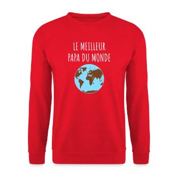 Papa du Monde - Sweat-shirt Unisexe - rouge - Devant - Alina (178cm) & Michal (187cm)