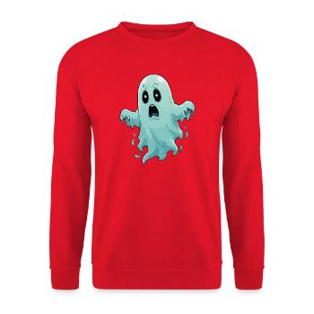 Illustration du fantôme Blue Scare - Sweat-shirt Unisexe - rouge - Devant - Alina (178cm) & Michal (187cm)