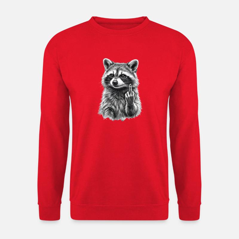 Grumpy Raccoon - Unisex Pullover - Rot