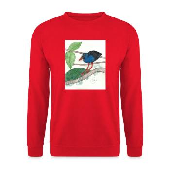 Bronzesultanshuhn - Unisex Pullover - Rot - Vorne - Alina (178cm) & Michal (187cm)