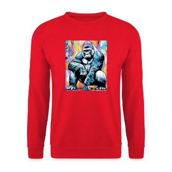 Gorilla - Unisex Pullover - Rot - Vorne - Alina (178cm) & Michal (187cm)