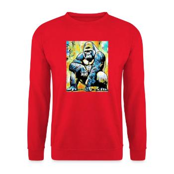 gorilla - Unisex Sweatshirt - red - Front - Alina (178cm) & Michal (187cm)