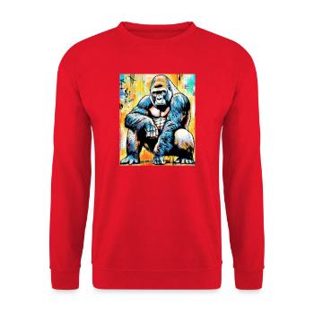 gorilla - Unisex Sweatshirt - red - Front - Alina (178cm) & Michal (187cm)