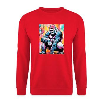 gorilla - Unisex Sweatshirt - red - Front - Alina (178cm) & Michal (187cm)
