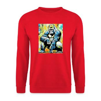 gorille - Sweat-shirt Unisexe - rouge - Devant - Alina (178cm) & Michal (187cm)