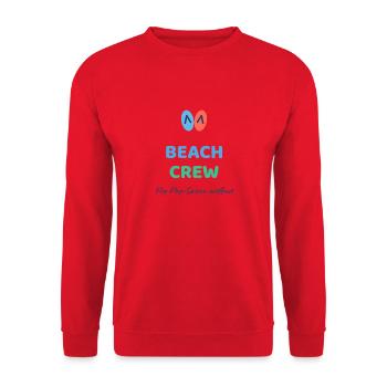 Beach Crew mit Flip-Flops - Unisex Pullover - Rot - Vorne - Alina (178cm) & Michal (187cm)