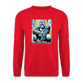 gorilla - Unisex Sweatshirt - red - Front - Alina (178cm) & Michal (187cm)