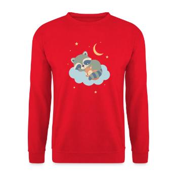 Raton laveur et écureuil dormant - Sweat-shirt Unisexe - rouge - Devant - Alina (178cm) & Michal (187cm)