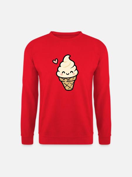Kawaii Vanille-Eiscreme - Unisex Pullover - Rot
