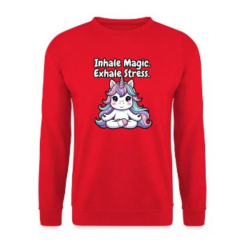 Pastel Unicorn Mindfulness - Unisex Sweatshirt - red - Front - Alina (178cm) & Michal (187cm)