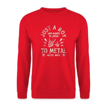 Metal Mom Baby Boy Gift Rock - Unisex Pullover - Rot - Vorne - Alina (178cm) & Michal (187cm)