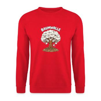 Baumwolle Schafe Wolle Bauernhof Wortspiel - Unisex Pullover - Rot - Vorne - Alina (178cm) & Michal (187cm)