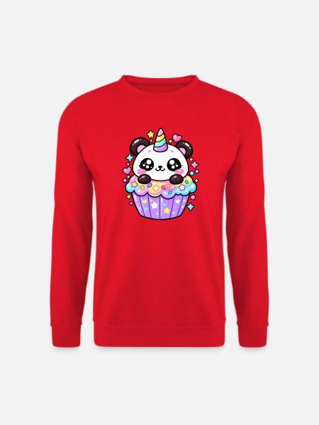 Panda Einhorn Cupcake Niedlich - Unisex Pullover - Rot