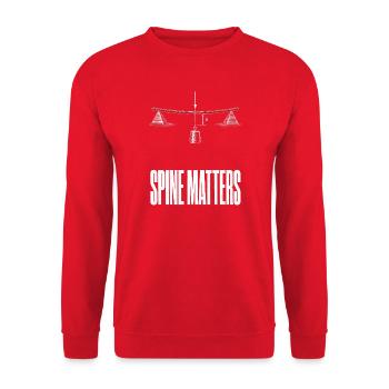 Spine Ist Entscheidend Bogensport Herren Damen - Unisex Pullover - Rot - Vorne - Alina (178cm) & Michal (187cm)