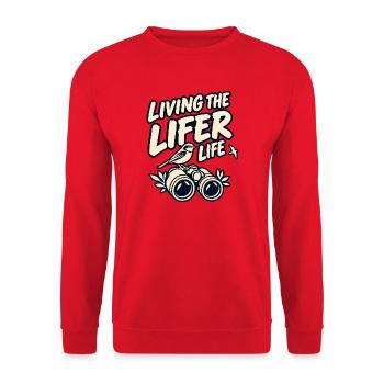 Das Leben des Lebens - Unisex Pullover - Rot - Vorne - Alina (178cm) & Michal (187cm)