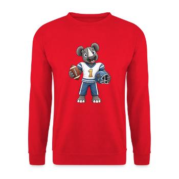 Nashorn Football Fan - Unisex Pullover - Rot - Vorne - Alina (178cm) & Michal (187cm)