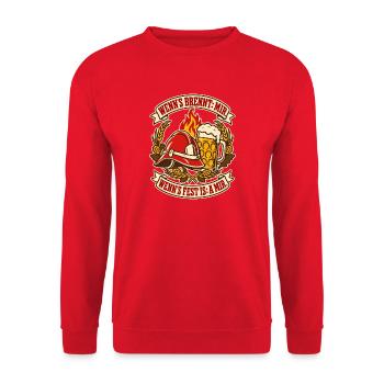 Feuerwehr Wenns brennt mir - Unisex Pullover - Rot - Vorne - Alina (178cm) & Michal (187cm)