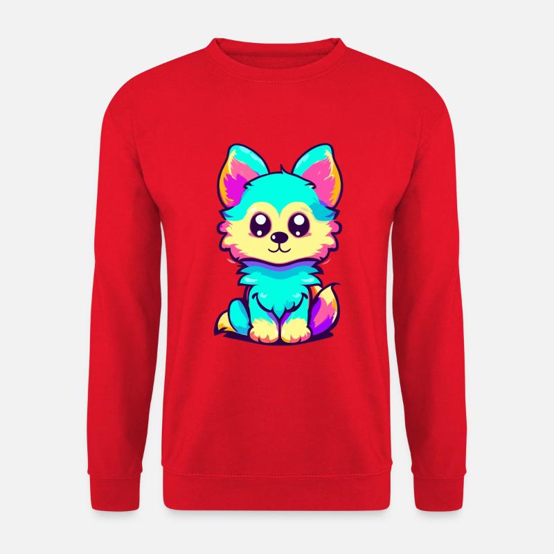 Renard coloré mignon - Sweat-shirt Unisexe - rouge