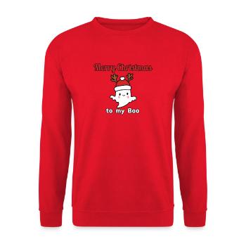 Joyeux Noël à mon Boo / Noël motif doux - Sweat-shirt Unisexe - rouge - Devant - Alina (178cm) & Michal (187cm)