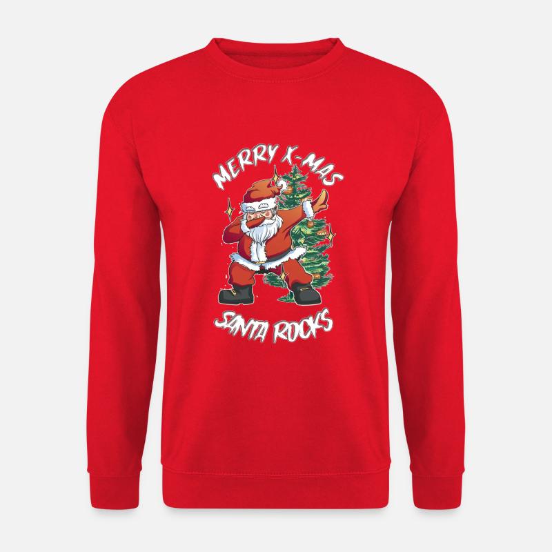 Santa Claus Rocks weiße Schrift - Unisex Pullover - Rot