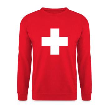 Suisse - Sweat-shirt Unisexe - rouge - Devant - Alina (178cm) & Michal (187cm)