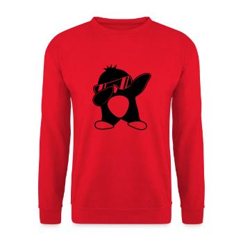 Penguin Dab Funny - Unisex Sweatshirt - red - Front - Alina (178cm) & Michal (187cm)