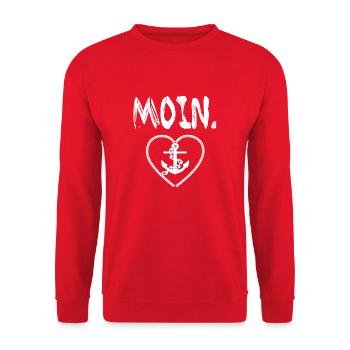 Moin with anchor - Unisex Sweatshirt - red - Front - Alina (178cm) & Michal (187cm)