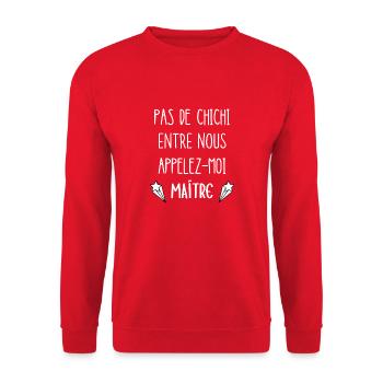 appelez-moi maître - Sweat-shirt Unisexe - rouge - Devant - Alina (178cm) & Michal (187cm)